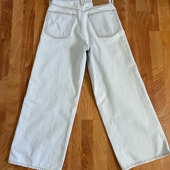 rag & bone Denim - Rag & Bone Maya High Rise Wide Leg Ankle Light Blue Denim Jeans sz 26